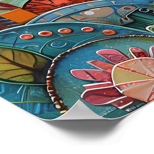 DE KLEINE ZEEMEERMIN KLEURRIJK POSTER (Hoek)