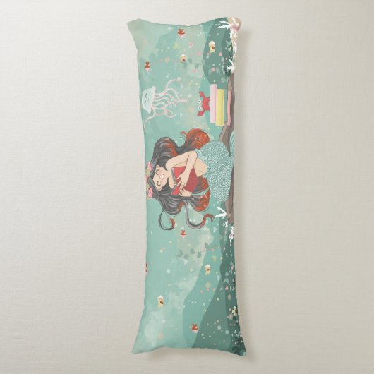 De kleine zeemeermin lichaamskussen (Voorkant Verticaal)