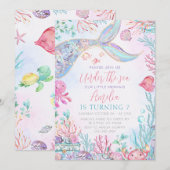 De kleine zeemeermin onder het Zee Kaart (Voorkant / Achterkant)