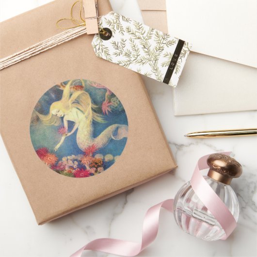 De kleine zeemeermin van Dorothy Lathrop Ronde Sticker (Geschenken)