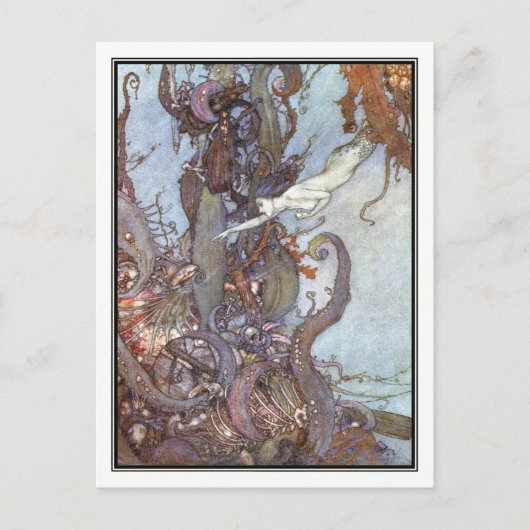 De kleine zeemeermin van Edmund Dulac Briefkaart (Voorkant)