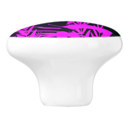 De kleine zoete pony, roze keramische knop (Zijkant)