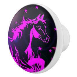 De kleine zoete pony, roze keramische knop