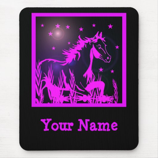 De kleine zoete pony, roze muismat (Voorkant)