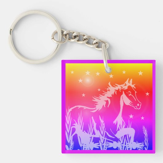 De kleine zoete pony, roze sleutelhanger (voorkant)