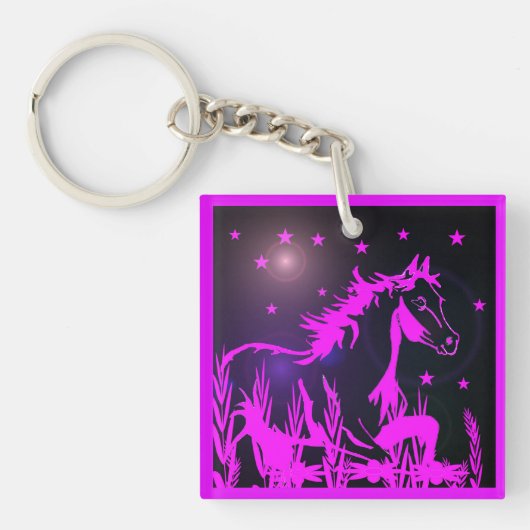 De kleine zoete pony, roze sleutelhanger (voorkant)