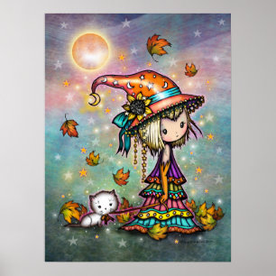 De Kleine Zwerver Heks en Kat Kunstposter Poster