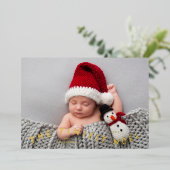 De kleinste Noel Kerstmis Geboorteaankondiging Folie Feestdagenkaart (Staand Voorkant)