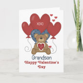 De kleinzoon, draagt en Ballons Valentijn Feestdagen Kaart (Voorkant)