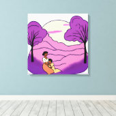 De kleur Paarse Canvas Afdruk (Insitu (Houten vloer))