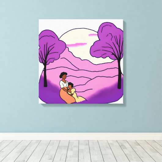 De kleur Paarse Canvas Afdruk (Insitu (Houten vloer))