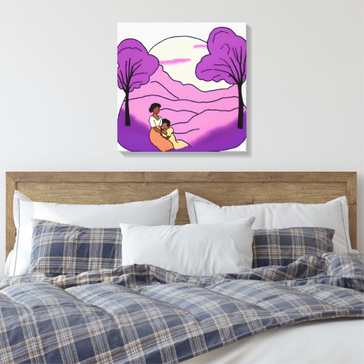 De kleur Paarse Canvas Afdruk (Insitu (Slaapkamer))