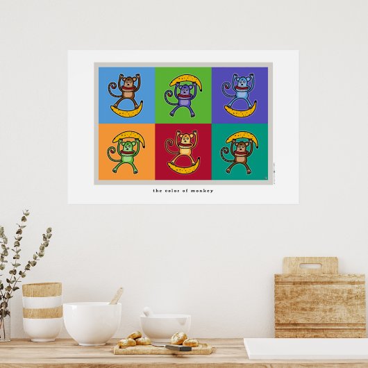 de kleur van aap poster (Keuken)