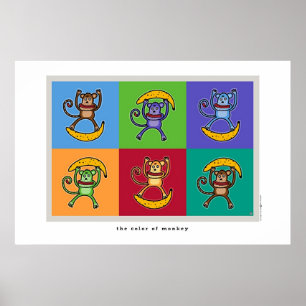 de kleur van aap poster