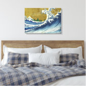 De kleur van de grote golf | Hokusai | Canvas Afdruk (Insitu (Slaapkamer))