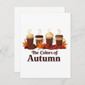 De kleur van de herfst Pumpkin Spice Coffee Herfst Save The Date (Voorkant / Achterkant)