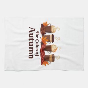 De kleur van de herfst Pumpkin Spice Coffee Herfst Theedoek