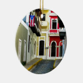 de kleur van de oude San Juan Puerto Rico Keramisch Ornament (Rechts)