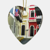 de kleur van de oude San Juan Puerto Rico Keramisch Ornament (Links)