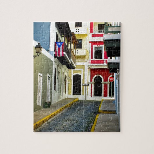 de kleur van de oude San Juan Puerto Rico Legpuzzel (Verticaal)