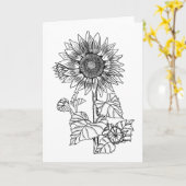 De Kleur van de zonnebloem het zelf Lege Groet Kaart (Gele Bloem)