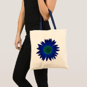 De kleur van de zonnebloemen Canvas tas - blauw (Voorkant (product))