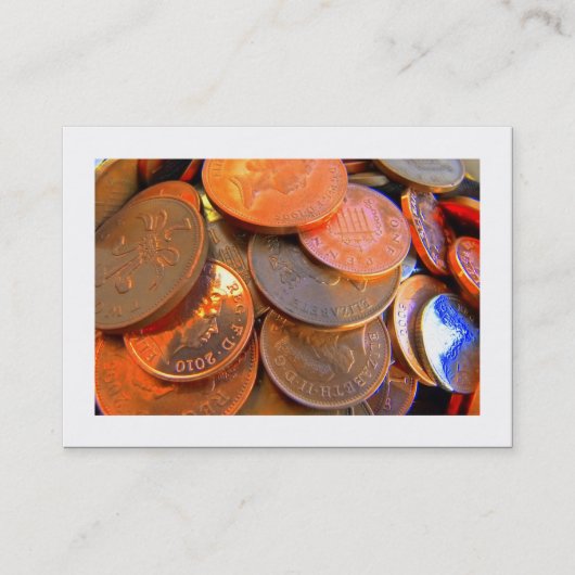 De kleur van geld (omrand) visitekaartje (Voorkant)