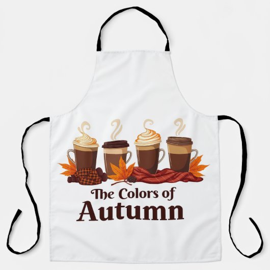 De kleur van herfst Pumpkin Spice Koffie Herfst Schort (Voorkant)