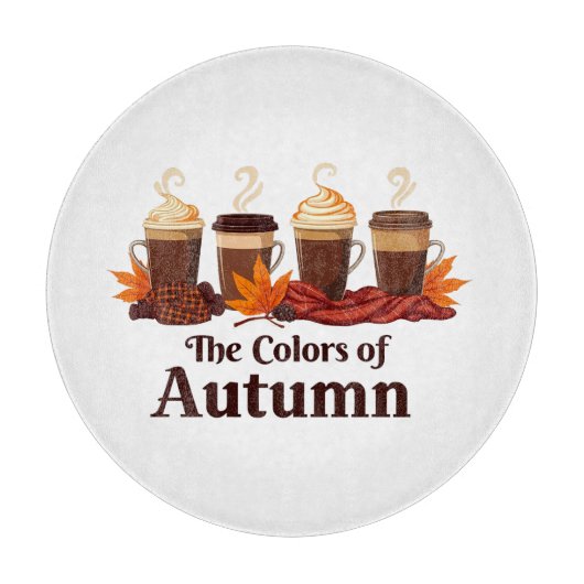 De kleur van herfst Pumpkin Spice Koffie Herfst Snijplank (Voorkant)