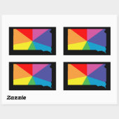 de kleur van het zuiddakota barst rechthoekige sticker (Vel)