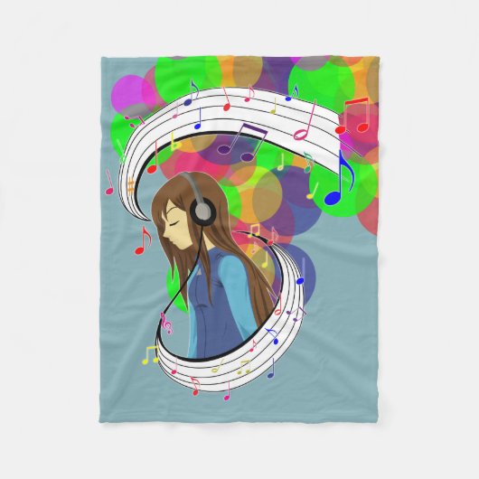 De kleur van muziek fleece deken (Voorkant)
