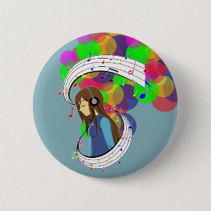 De kleur van muziek ronde button 5,7 cm