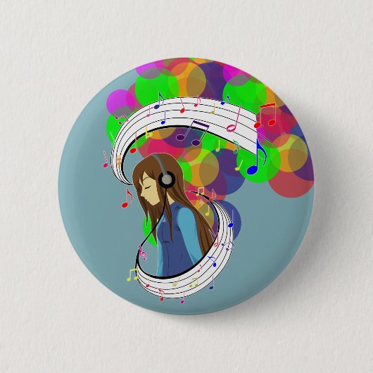 De kleur van muziek ronde button 5,7 cm (Voorkant)