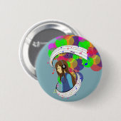De kleur van muziek ronde button 5,7 cm (Voorkant /achterkant)