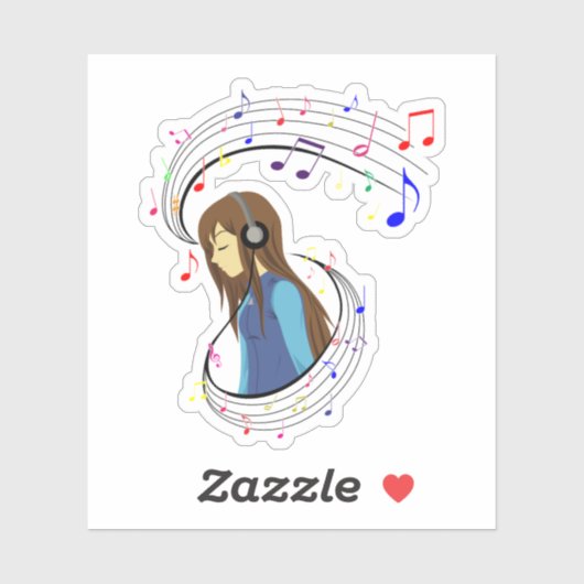 De kleur van muziek sticker (Vel)
