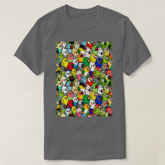 De kleur van Parrots en van Parakeets PT SKY T-shirt (Design voorkant)