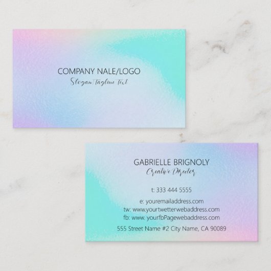 De kleuren mengen moderne achtergrond visitekaartje (Voorkant / Achterkant)