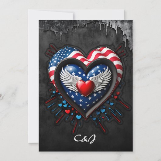 De kleuren van de Amerikaanse vlag. Kaart (Achterkant)