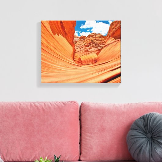 De kleuren van de golf canvas afdruk (Insitu (Woonkamer))