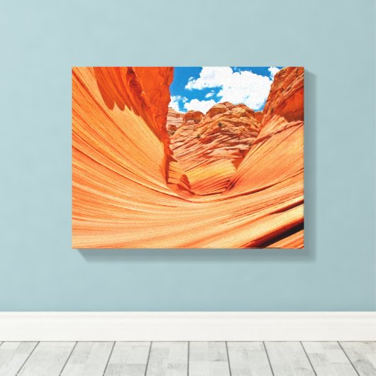 De kleuren van de golf canvas afdruk (Insitu (Houten vloer))