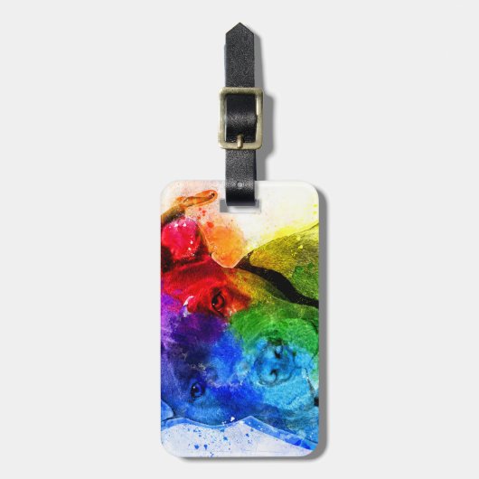 De kleuren van de Liefde zijn een Pitbull Bagagelabel (Voorkant verticaal)