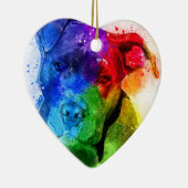 De kleuren van de Liefde zijn een Pitbull Keramisch Ornament (Rechts)