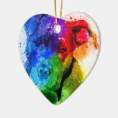 De kleuren van de Liefde zijn een Pitbull Keramisch Ornament (Links)