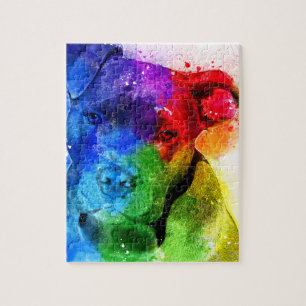De kleuren van de Liefde zijn een Pitbull Legpuzzel