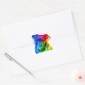 De kleuren van de Liefde zijn een Pitbull Vierkante Sticker (Envelop)