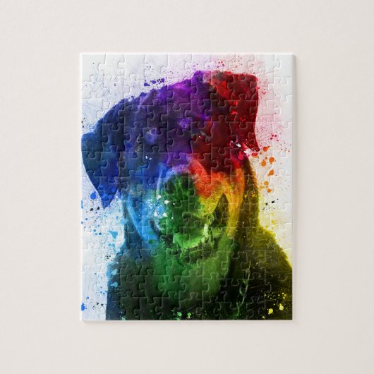 De kleuren van de liefde zijn een rottweiler legpuzzel (Verticaal)