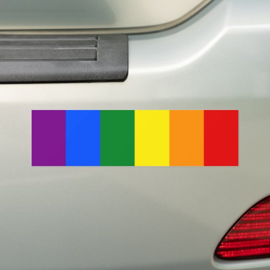 De kleuren van de regenboog bumpersticker (Op auto)