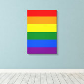 De kleuren van de regenboog canvas afdruk (Insitu (Houten vloer))
