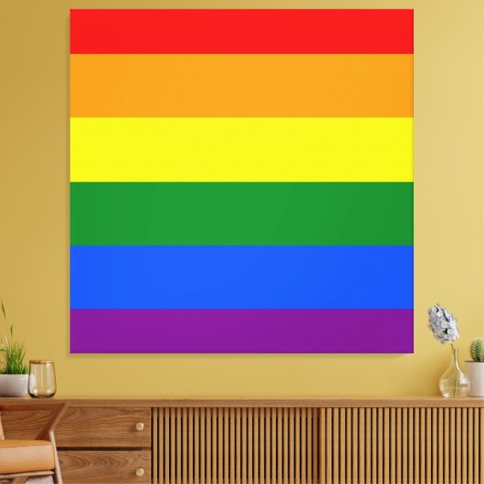 De kleuren van de regenboog canvas afdruk (Insitu (Woonkamer))