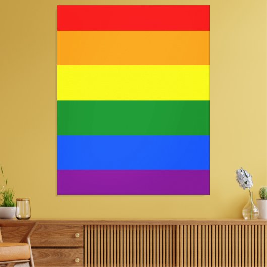 De kleuren van de regenboog canvas afdruk (Insitu (Woonkamer))